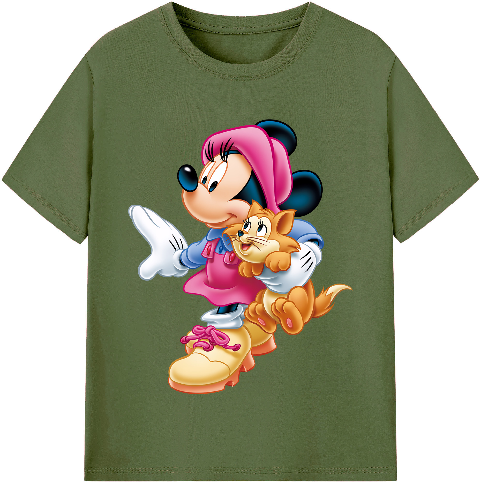 （画像用） ミッキーマウス Mickey Mouse 綿100％半袖Tシャツ（フロントプリント）